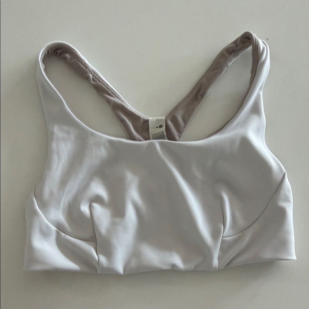 lululemon athletica Light Gray/White Racerback Sports Bra
